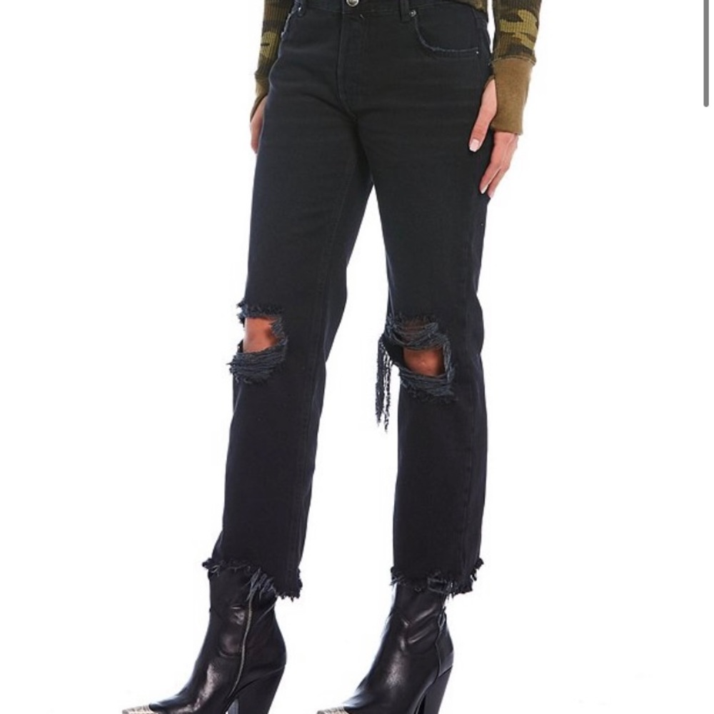 Free People Maggie Mid Rise Straight Jeans